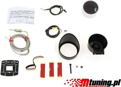 Matës temperature shkarkimi DRacing DEPO Dual, 60mm, ekran i zi, ndriçim i bardhë qelibar