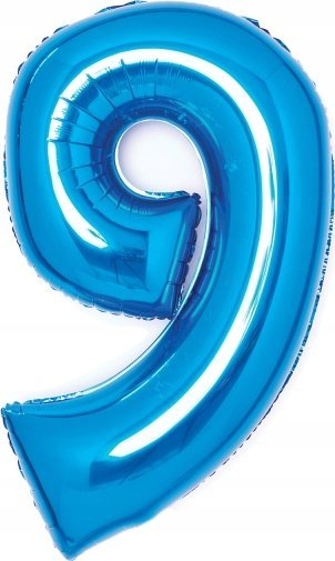 Balon folje Amscan numri 9, 47x66cm, i kaltër