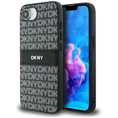 Mbulesë telefoni DKNY Case Repeat Texture, për iPhone 16e, TPU, e zezë