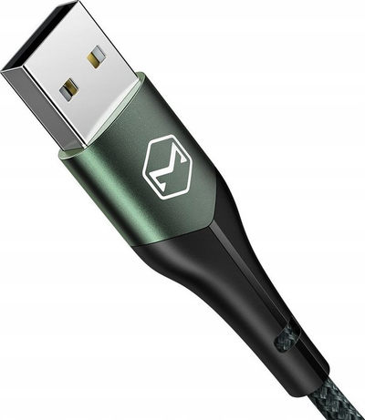 Kabllo karikimi Mcdodo USB A në USB C, LED, e gjelbër e zezë