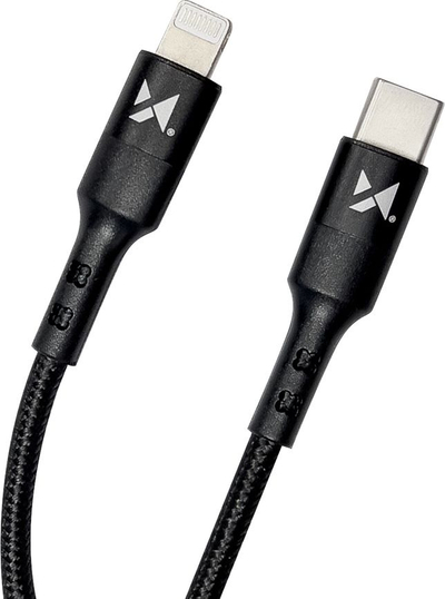 Кабел полнач Wozinsky USB C во Lightning, 2m, 18W PD, црн