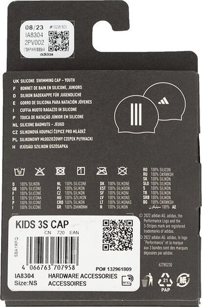 Kape noti adidas 3-Stripes Swim Jr IA8304, silikon, për kalamaj, blu