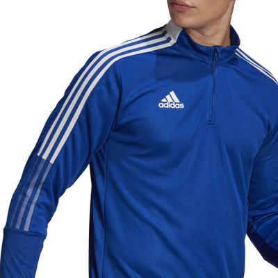 Bluzë stërvitje Adidas Tiro 21 Training Top M GH7302, me mëngë të gjata, me zinxhir deri në gjoks, blu