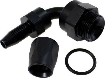 Fiting vaji TurboWorks Push On AN6 M22, 90°, rrotullues, i zi mat