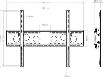 Mbajtëse muri për TV Hagor WH 85 T HD, 55"-110", deri 125 kg, e zezë