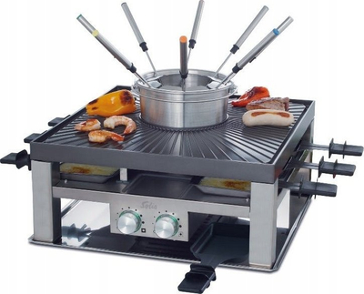 Grill raclette Solis Combi-Grill 3 në 1, 2000W, për 8 veta, inox