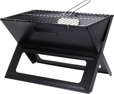 Skare BBQ palosëse në formë X, portative, metal, e zezë