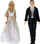 Set kukulla Anlily Groom and Bride, çift dasme, fustan i bardhë