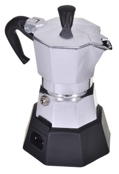 Xhezve elektrike Bialetti Moka Pot 2778MR, 2 filxhanë, 170W, inox e zezë