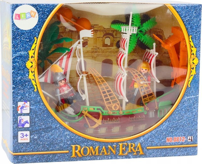 Lodër anije romake Roman Ship, drita dhe zë, me katapultë dhe palma, shumëngjyrëshe