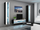 Komodë TV Cama Meble Vigo New, 140 cm, me shkëlqim, e bardhë e zezë