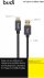 Kabllo Budi USB-A me USB-C 3.0, 1.2m, najlon, e zezë