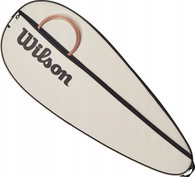 Mbulesë rakete tenisi Wilson Premium, me rrip krahut, xhep me zinxhir, bezhë