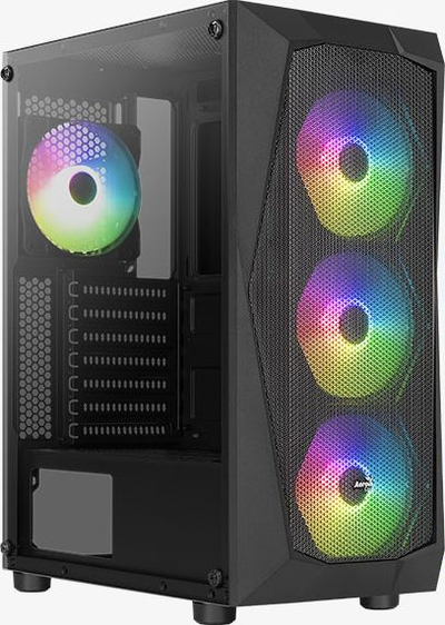 Kase kompjutri Aerocool Falcon ARGB, mid tower, xham i kalit, e zezë