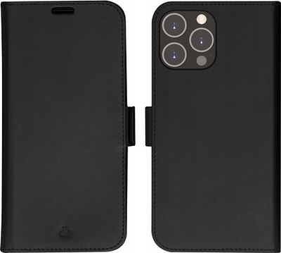 Këllëf telefoni Dbramante1928 Lynge për iPhone 14 Pro Max, lëkurë, portofol, i zi