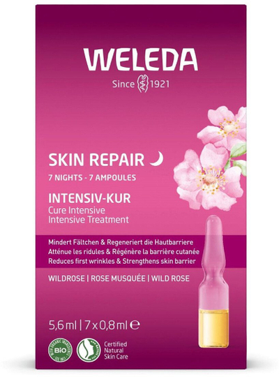Trajtim intensiv lëkure Weleda Wild Rose, 7 ampula, 5.6ml, rozë
