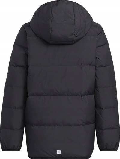 Xhaketë për kalamaj Adidas Frosty Jr HM5205, me pupla, me kapuç, e zezë