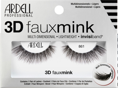 Qerpikë fallco Ardell 3D Faux Mink 861, volum 3D, Invisiband, ngjyrë e zezë