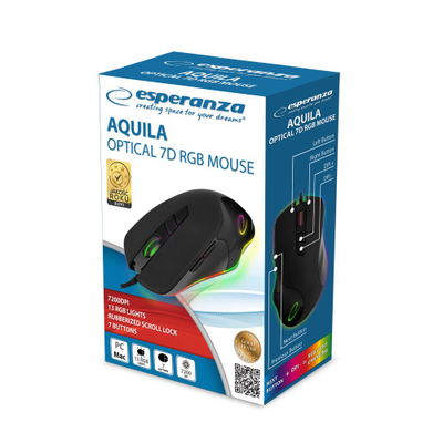 Maus Esperanza EM132, USB, 7200 DPI, i zi