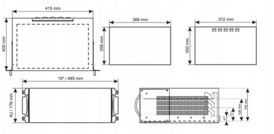 Kuti universale RACK Pulsar 4U, 400mm, dy nivele