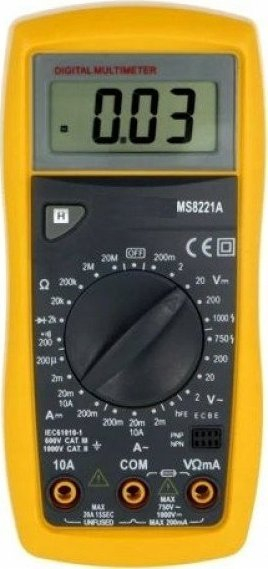 Multimetër dixhital xhepi Mastech MS8221A, me ekran LCD, me funksion Data Hold