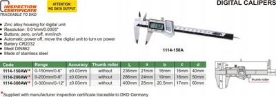 Kalibër elektronik Insize 1114-150AW, 150 mm, me dalje USB