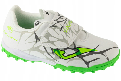 Këpucë futbolli Joma Super Copa Jr 2502 TF, turf, lëkurë sintetike, të bardha, nr 32