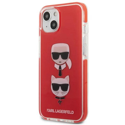Kapak telefoni Karl Lagerfeld Karl and Choupette për iPhone 13, TPE, i kuq