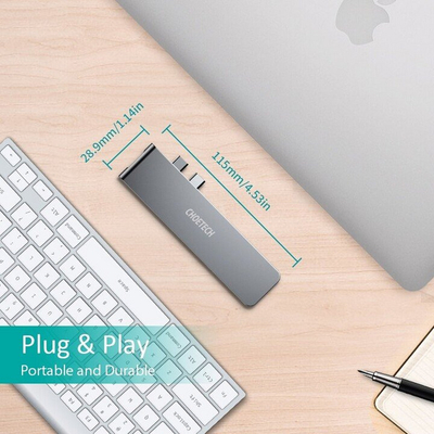 Hub Choetech, HUB-M14, USB-C, 2x USB-A 3.0, HDMI 4K, PD 100W, lexues karte