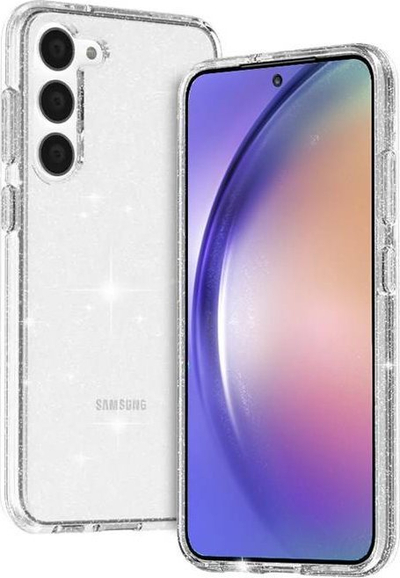 Kllëf telefoni Crong Glitter Case Samsung Galaxy A54 5G, silikoni, transparent me shkëlqim