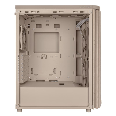 Kutia PC ASUS ProArt PA401 Wood Edition, mid tower, panel mesh, bezhë