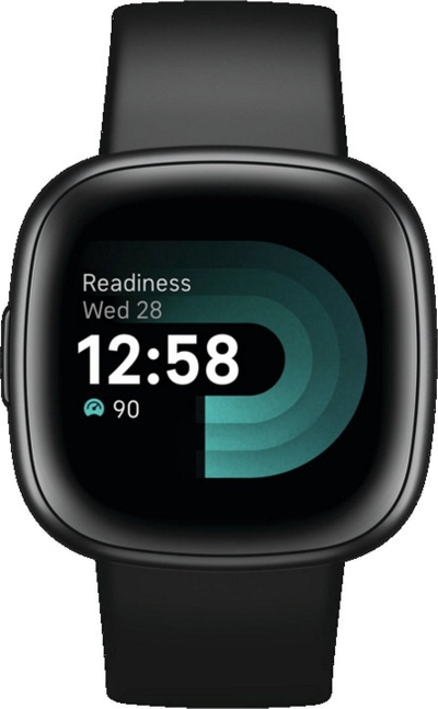 Smartwatch Fitbit Versa 4, ekran me prekje, GPS, ngjyrë grafit