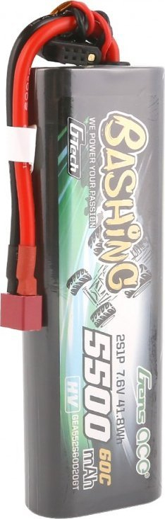 Bateri LiPo Gens Ace Bashing, 5500mAh, 7.6V 60C HV, e zezë