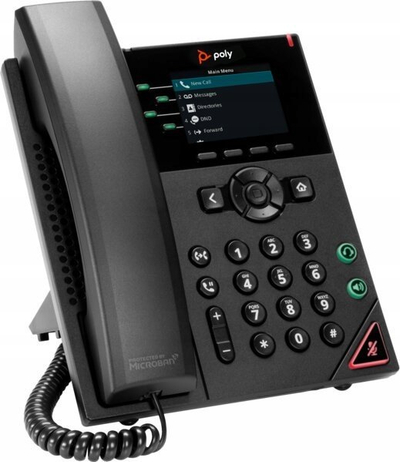 Telefoni VoIP HP Poly VVX 250, 3 linja, ekran me ngjyra, i zi