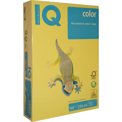 Letër me ngjyrë IQ Color Intense A4, 160g, e verdhë Canary