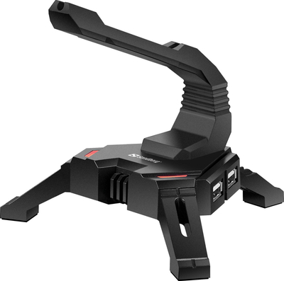 Mbajtëse kabllo mouse Sandberg 2in1 USB Hub Bungee, 4 porta USB, e zezë