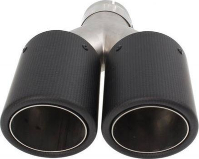Maje marmite MTuning Double Muffler Tip 2x101mm, hyrje 63mm, karbon, e zezë