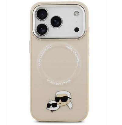 Kapak telefoni Karl Lagerfeld MagSafe për iPhone 17 Pro, PU, bezhë