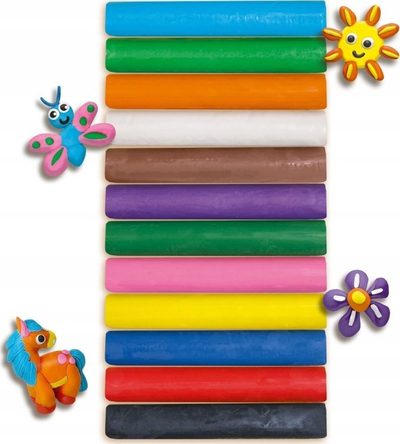 Set plasteline SES Creative Infinity Modeling Clay 00406, 12 copa, 180g, shumëngjyrëshe