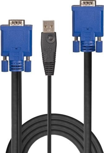 Kabllo KVM dhe USB Lindy, 3m, VGA 1920x1200, e zezë