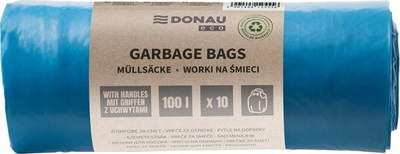 Qese mbeturinash Donau ECO, 100L, me doreza Knotties, blu
