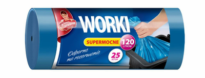 Qese mbeturinash Anna Zaradna LDPE, 120L, 25 copë, blu