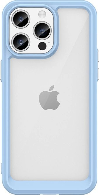Mbrojtëse telefoni Outer Space për iPhone 15 Pro Max, kornizë fleksibile, transparente, blu