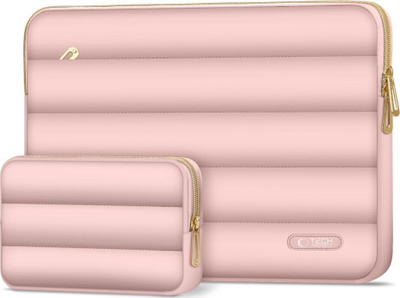 Çantë laptopi Tech-Protect Puffy 13-14", me jastëk mbrojtës, dusty rose