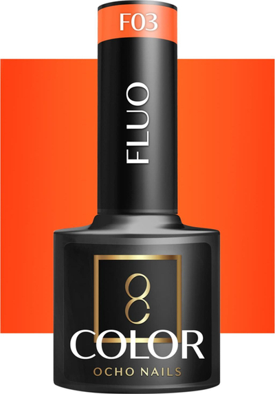 Llak thonjsh Ocho Nails Hybrid Fluo F03, 5 g, ngjyrë fluo