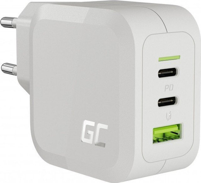 Karikues Green Cell PowerGaN CHARGC08W, 65W, 1x USB A 2x USB C, i bardhë