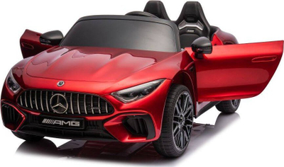 Makina elektrike për fëmijë Lean Cars Mercedes AMG SL63, 24V, me telekomandë, e kuqe metalike