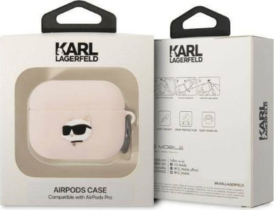 Mbulesë Karl Lagerfeld Silicone Choupette Head 3D për Apple AirPods Pro, silikon, rozë