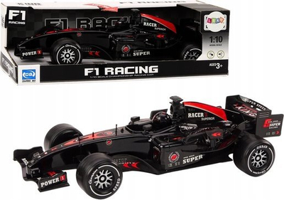 Lodër makinë garuese Lean Toys F1, 1:10, me drita dhe zhurma, e zezë
