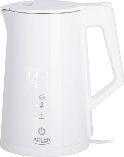 Çajnik elektrik Adler AD 1345, 1.7L, 2200W, i bardhë